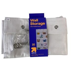 up‎ & up White Fabric Wall Storage Organizer 20 Pockets 38x24 with 4 Metal Hooks